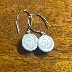 Nautilus Shell Drop Earrings.